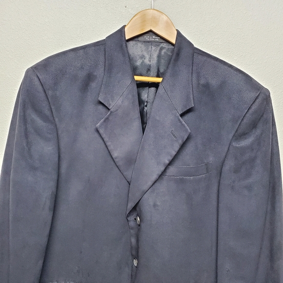 Gian Franco Ruffini Black Faux Suede Blazer Jacket Size see measurements - Picture 4 of 6